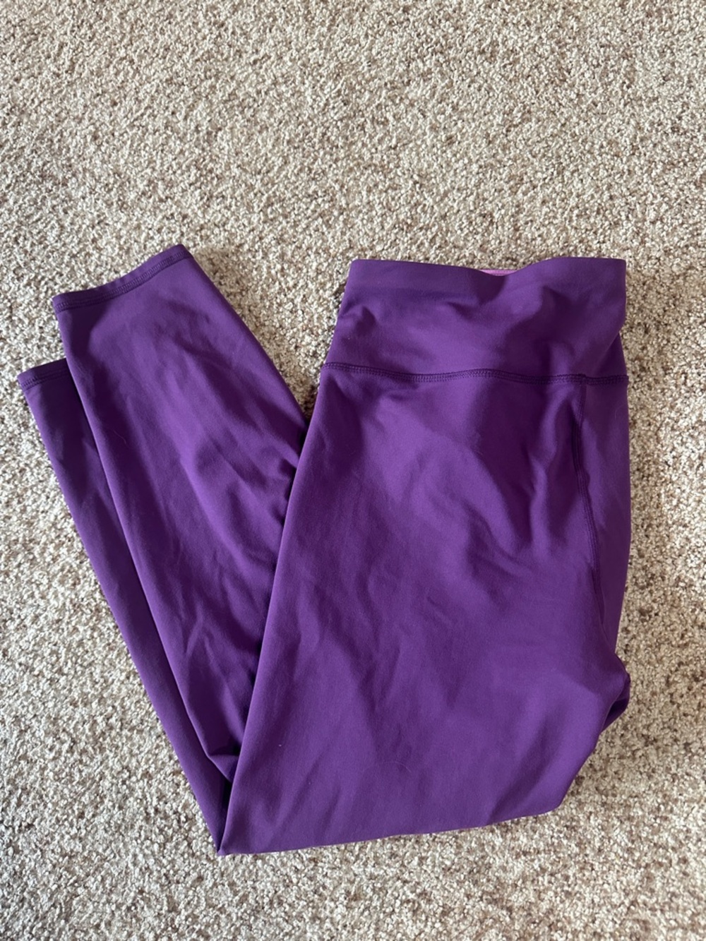 Women's High-Waist Purple Leggings - Smooth Stretch